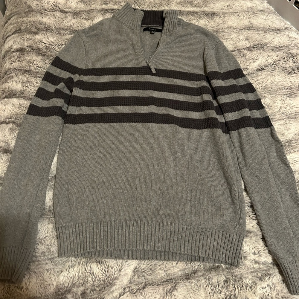 Tahari Charcoal Zip-Up Sweater